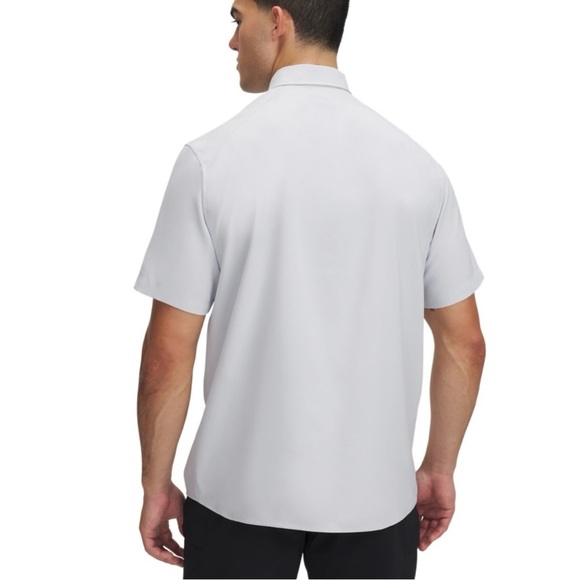 Under Armour UPF 30 Drift Tide 2.0 Fitted Performance Button-Down Shirt HaloGray - Picture 2 of 9